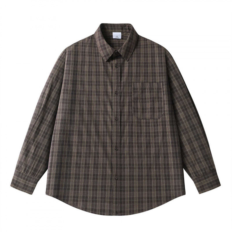 Unisex Lockered Boxy Check Overshirt made of lightweight cotton blend with back yoke and gathered detail Chichicherry