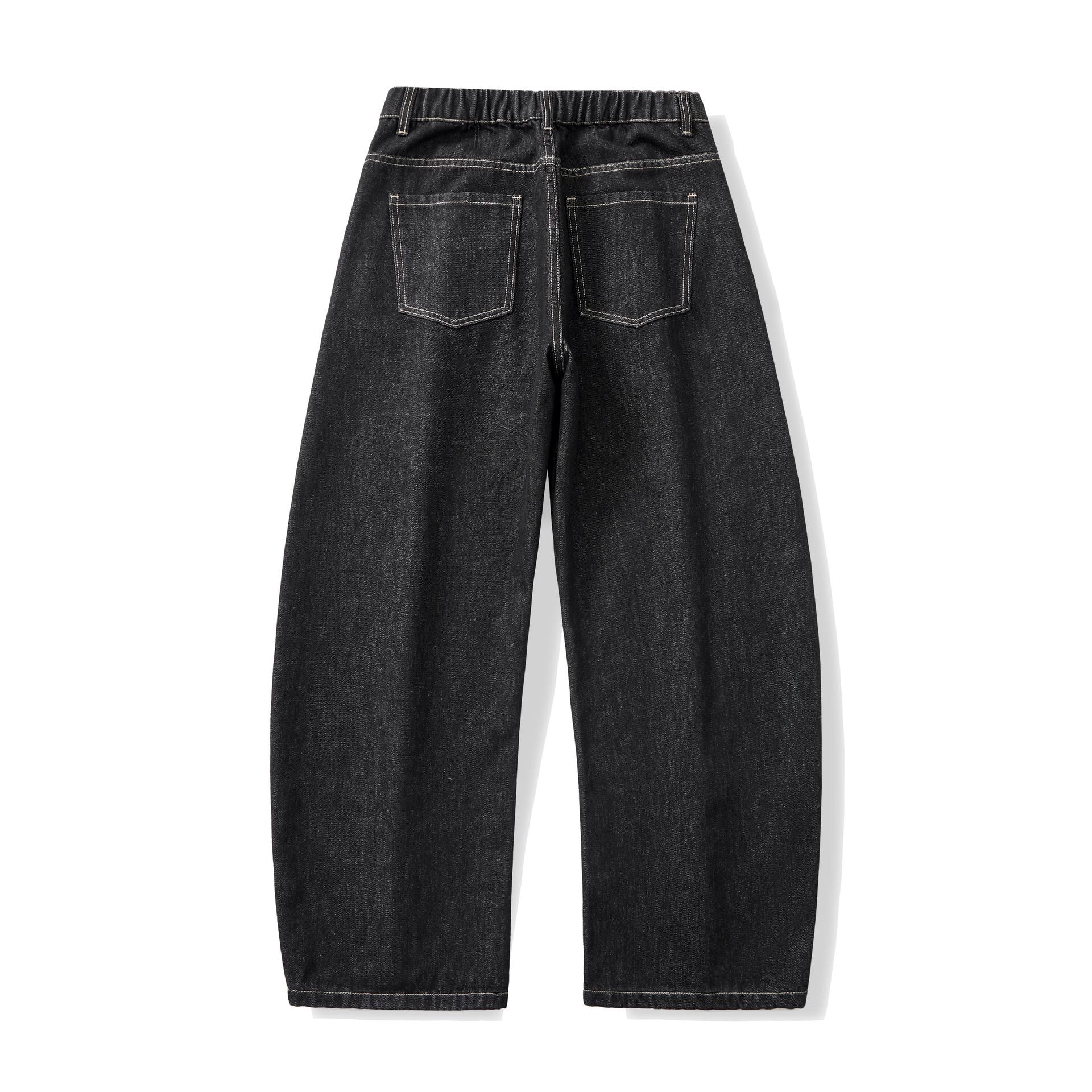 Women's wide high-waisted cropped jeans made from raw denim with classic pocket design Chichicherry