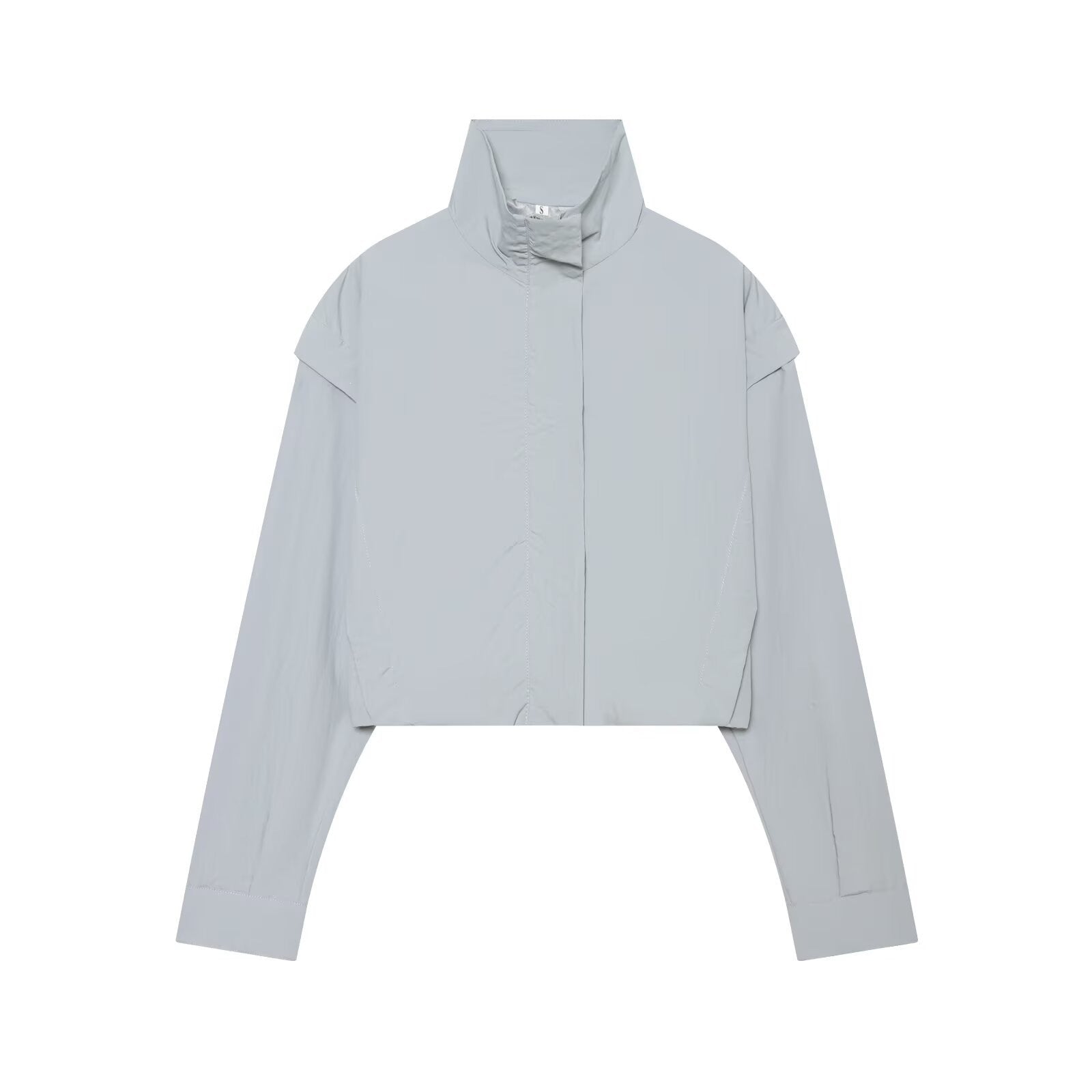 Women's short functional windbreaker with high standing collar and concealed zipper Chichicherry