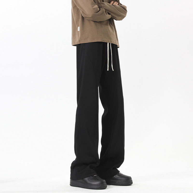 Men's oversized sweatpants in baggy cut with drawstring and decorative seams Chichicherry