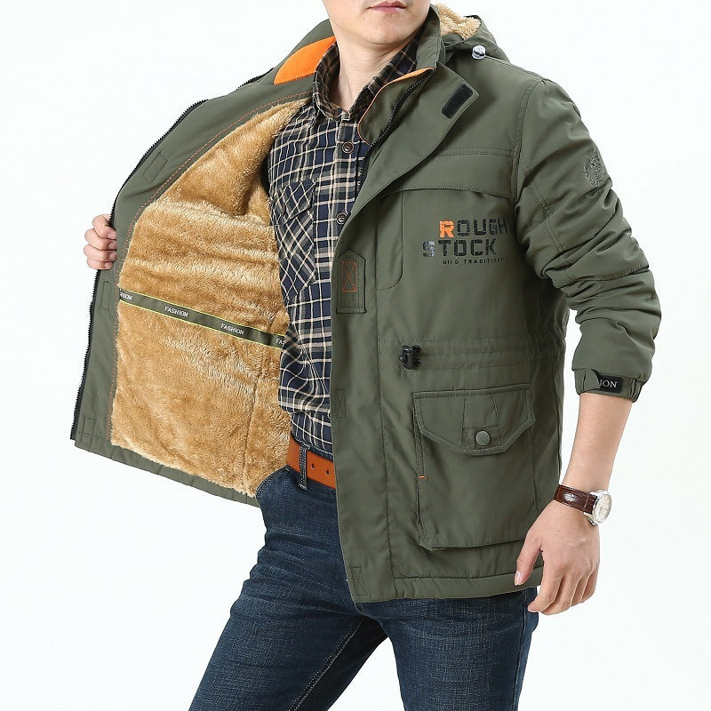 Men's field jacket in urban utility style with multi pockets and high collar Chichicherry