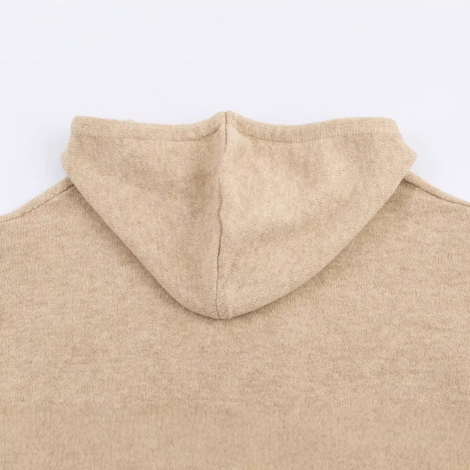 Women's Oversized Knit Hoodie Jacket with Zipper and Kangaroo Pockets Chichicherry