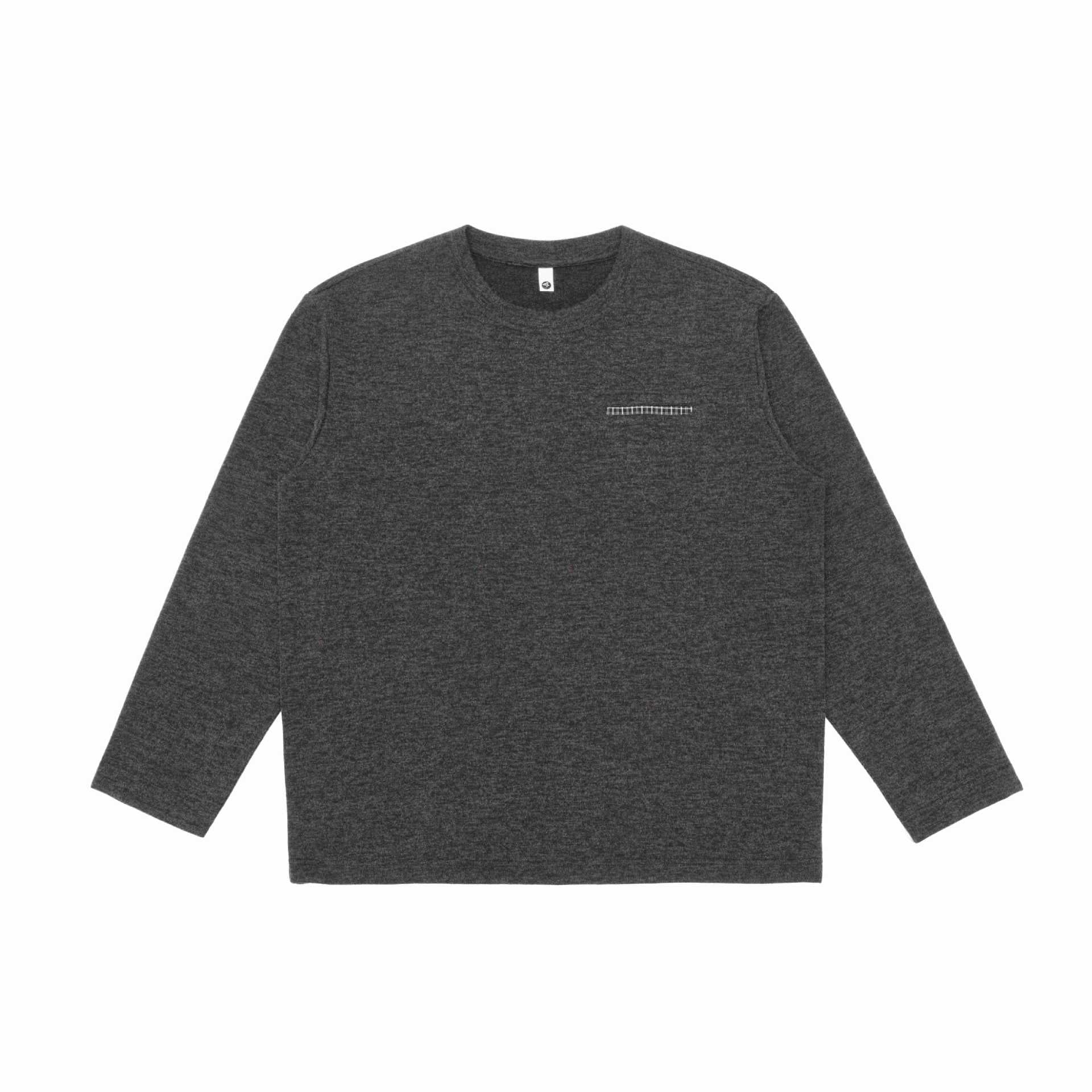 Unisex Oversize-Longsleeve shirt with round neck and decorative chest piped Chichicherry