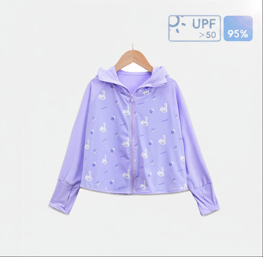Girls transition jacket with hood and cute animal motif Chichicherry