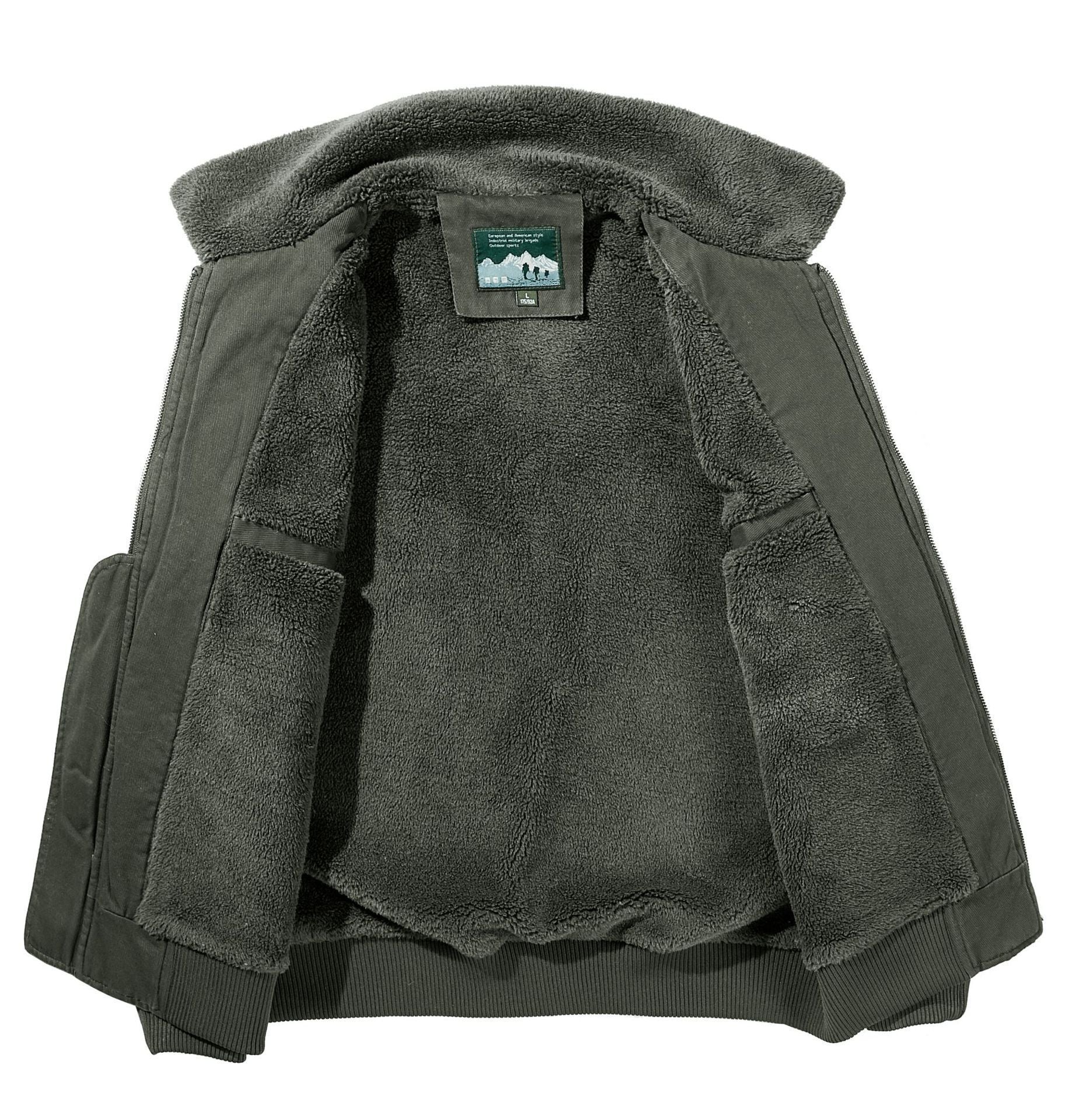 Men's multifunctional pilot jacket with Sherpa lining, quilted inner layer, and patch pockets Chichicherry