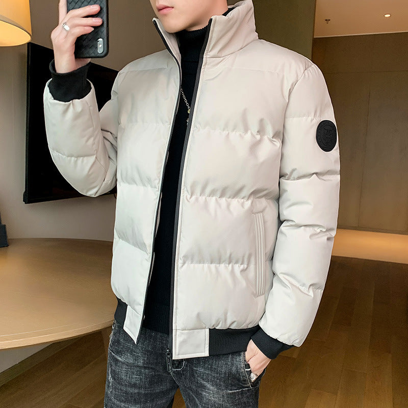 Men's quilted padded stand collar bomber jacket with thermo insulation and elastic cuffs Chichicherry