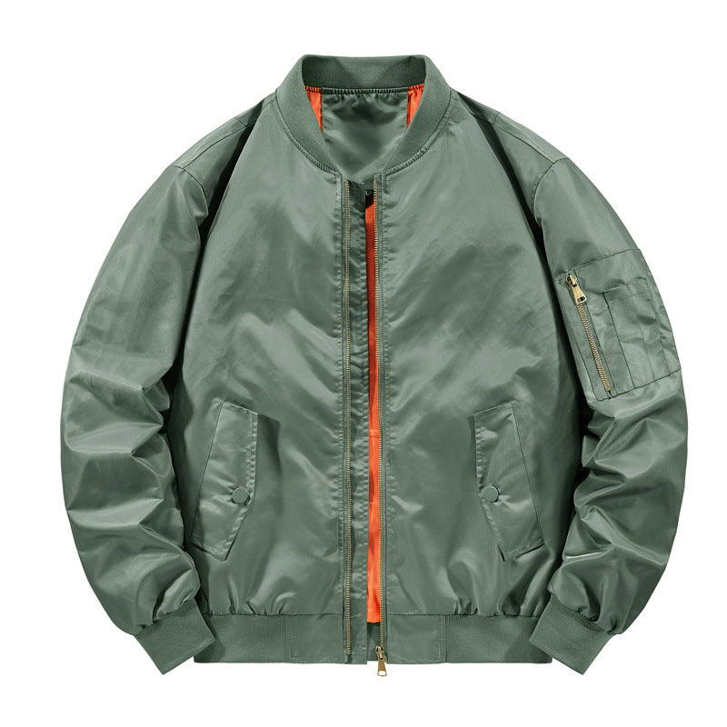 Men's lightweight nylon bomber with contrast lining, arm pocket and ribbed cuffs Chichicherry
