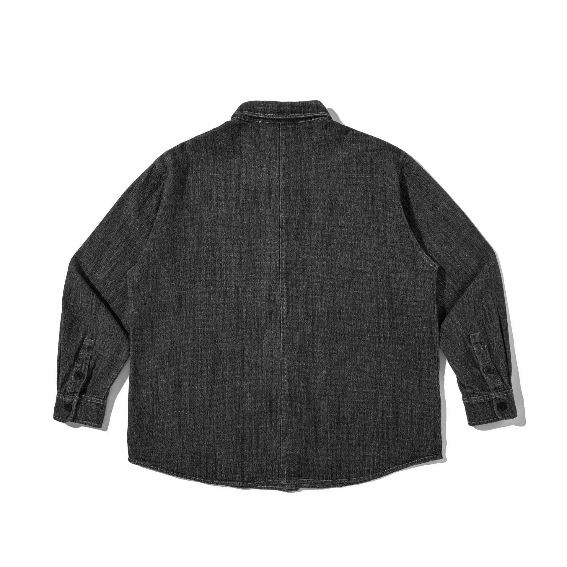 Men's sturdy denim worker overshirt with chest pockets and shirt collar Chichicherry