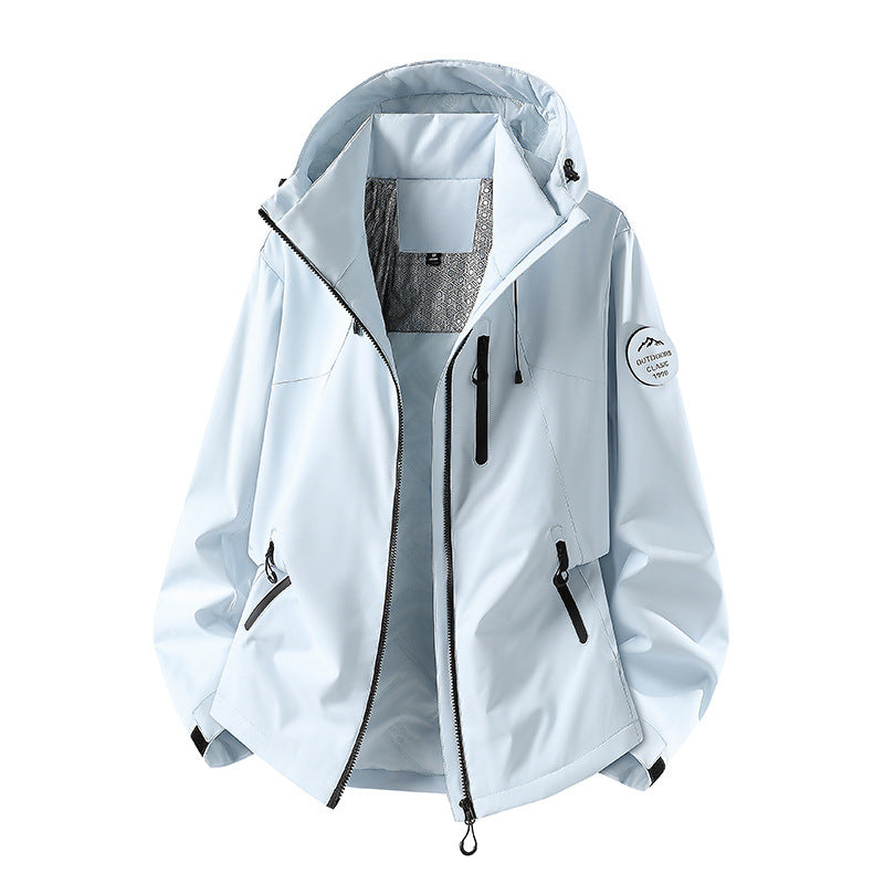 Men's Water-Repellent Softshell Jacket with Hood and Zipper Pockets Chichicherry