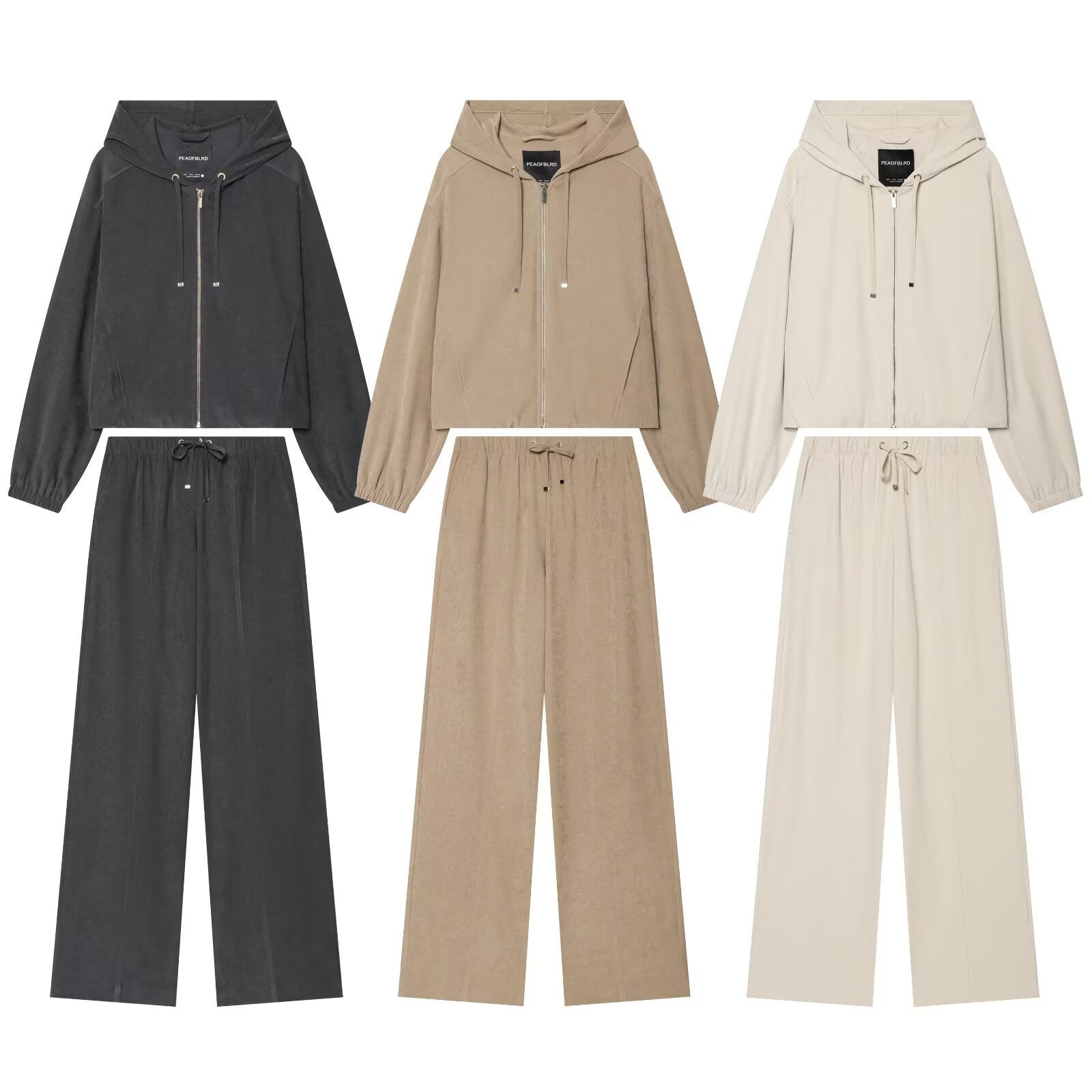 Women's Wide Palazzo Lounge Pants with Drawstring and Crease Chichicherry