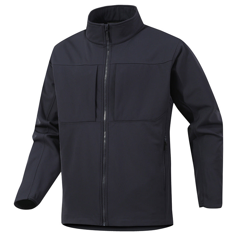 Men's Technical Softshell Jacket with Stand-Up Collar and Concealed Zip Pockets Chichicherry