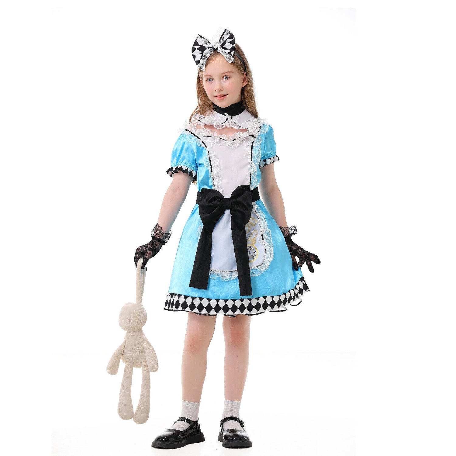 Girls costume in Victorian style with elaborate lace accents Chichicherry