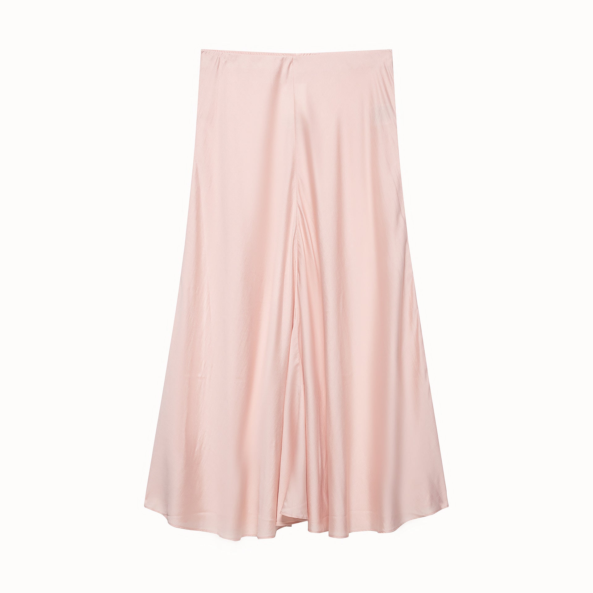 Women's satin midi skirt with high comfort waistband and flared A-line silhouette Chichicherry