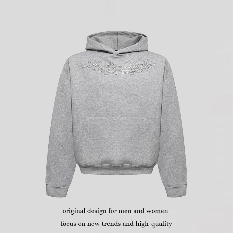 Women's hoodie with decorative stone trim and kangaroo pocket Chichicherry