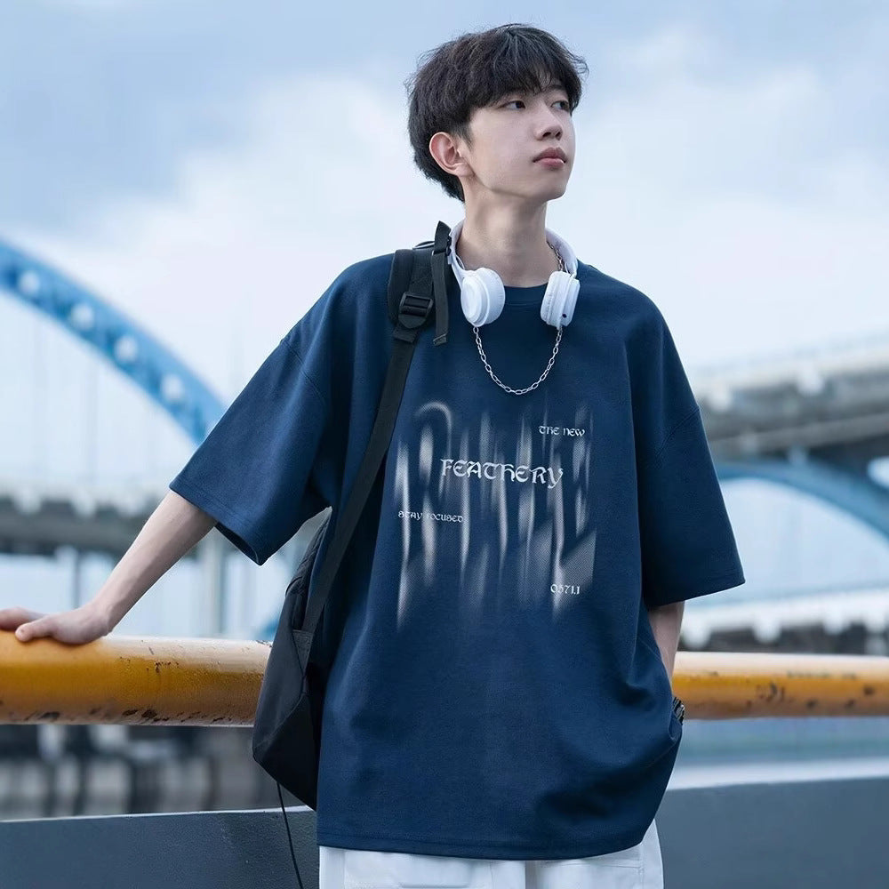 Men's Oversized T-Shirt with Creative Print Chichicherry