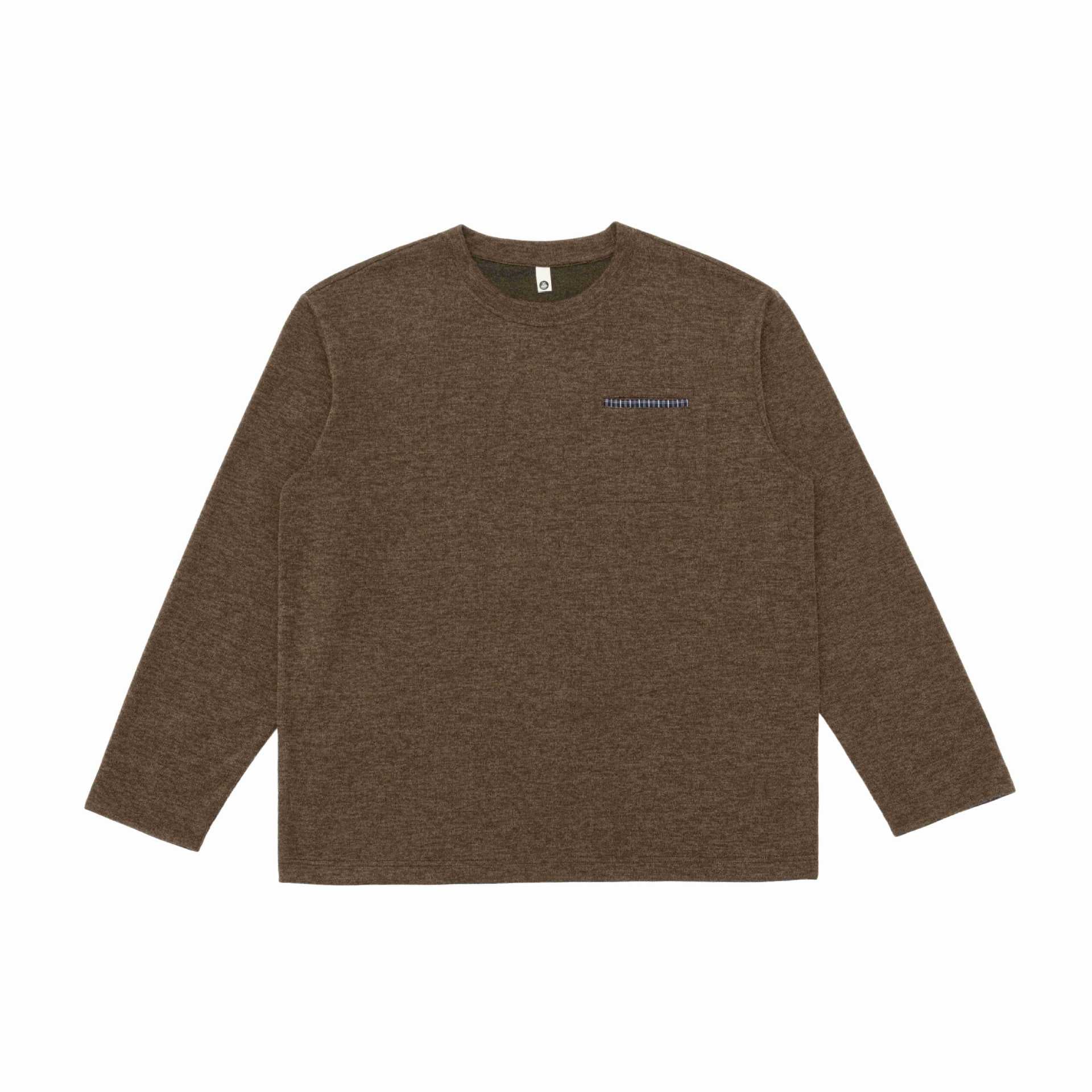 Unisex Oversize-Longsleeve shirt with round neck and decorative chest piped Chichicherry