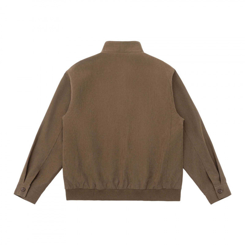 Men's Lightweight Blouson Jacket in Bomber Style with Stand-Up Collar and Concealed Zipper Chichicherry