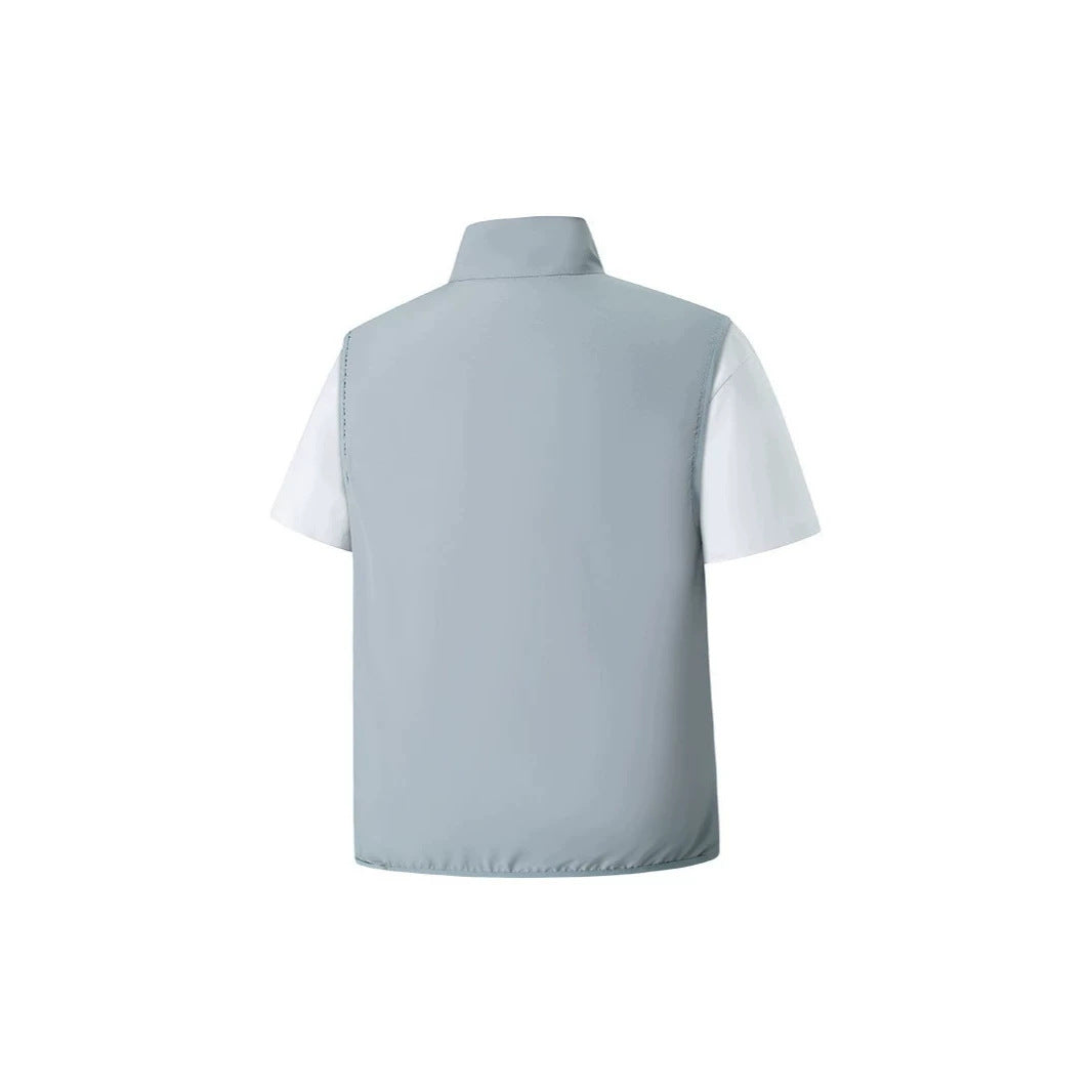 Men's Lightweight Softshell Utility Vest with Stand Collar, water-repellent outer layer and zip pockets Chichicherry