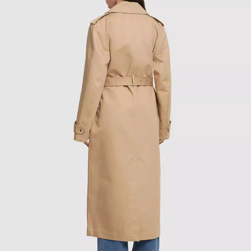 Women's floor-length oversized trench coat with zipper and wide shawl collar Chichicherry