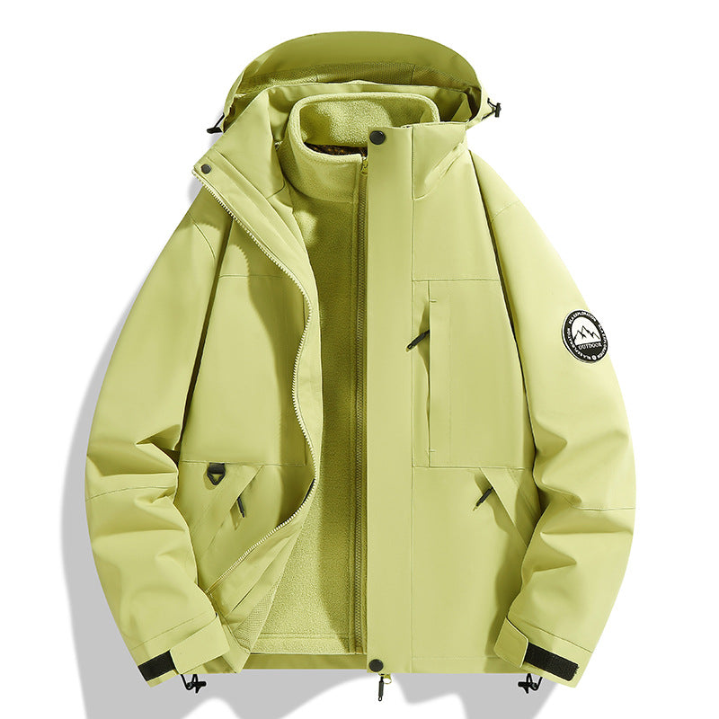 Women's two-layer softshell outdoor jacket with removable fleece inner jacket and hood Chichicherry