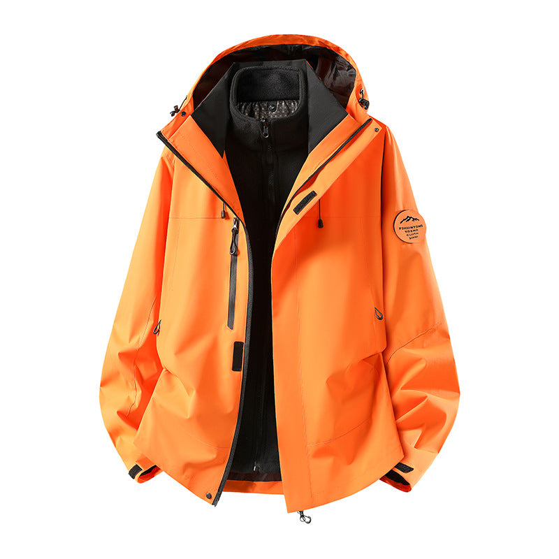Men's two-layer softshell outdoor jacket with removable fleece lining and adjustable hood Chichicherry