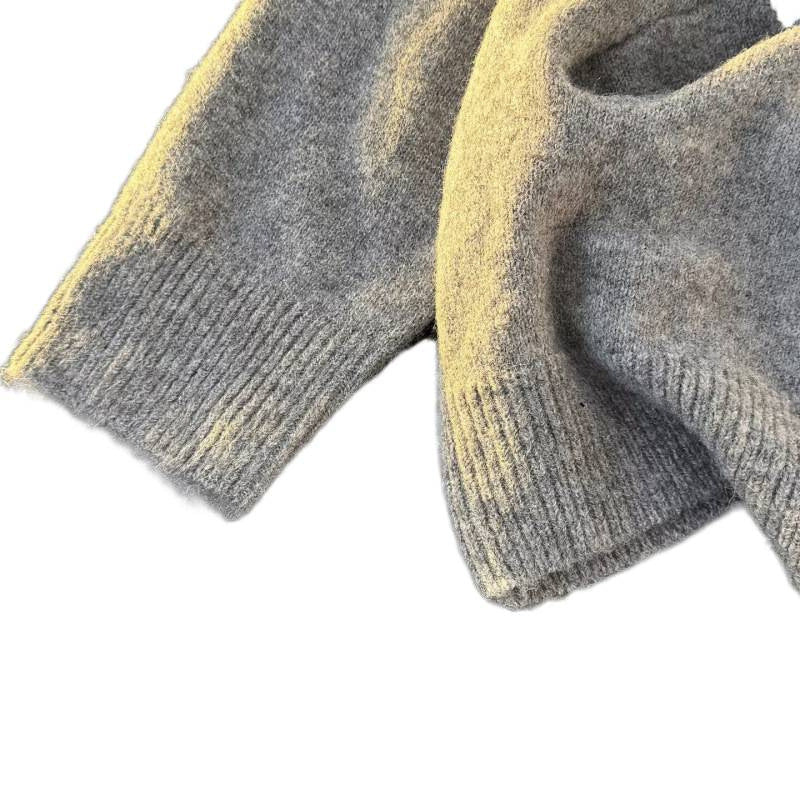 Unisex Feinstrick-Zipcardigan mit Rundhals und weichem Alpaka‑Mix Chichicherry