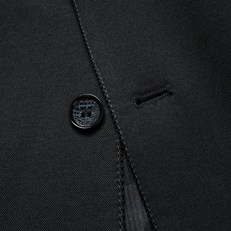 Men's Elegant Single-Breasted Blazer with Breathable Wool Blend and Patch Pockets Chichicherry