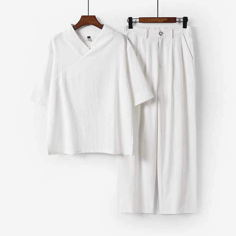 Unisex Locker fitting lounge set in kimono style with three-quarter sleeves and elastic waistband trousers Chichicherry