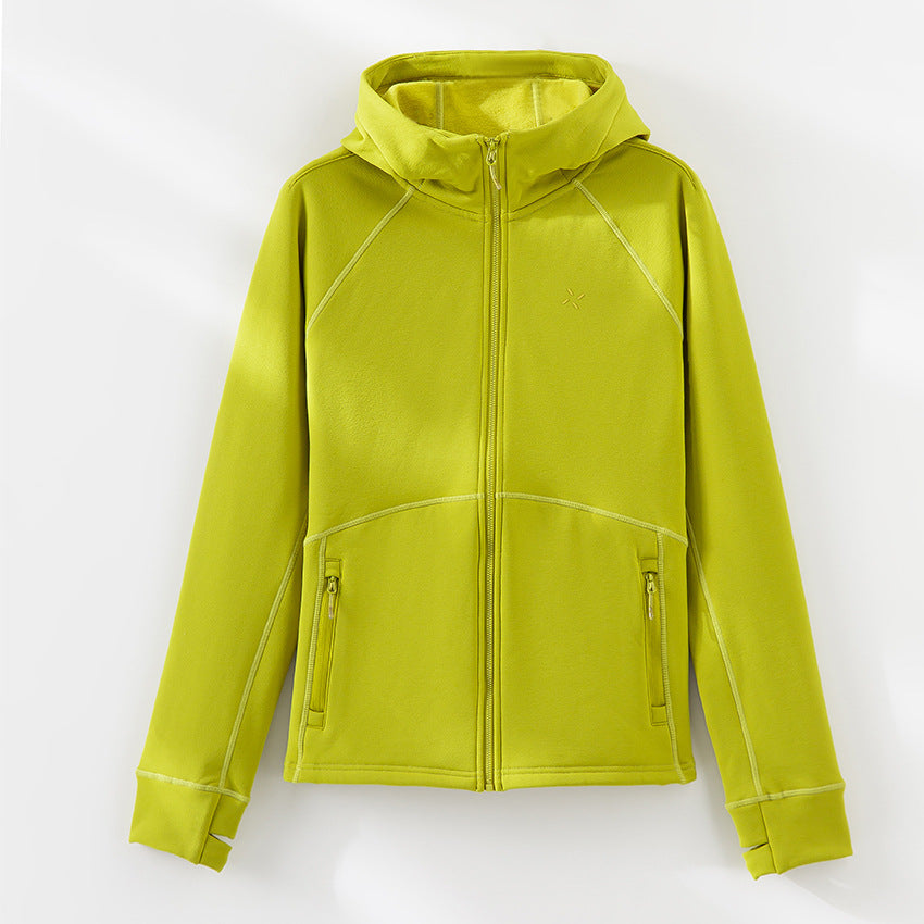 Women's Hooded Fleece Jacket with Full-Length Zip, Ergonomic Seams and Zipper Pockets Chichicherry