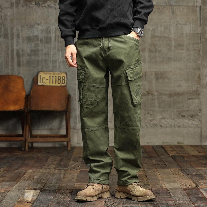 Men's Cargo Jogger Pants with Utility Pockets and Elastic Cuffs Chichicherry