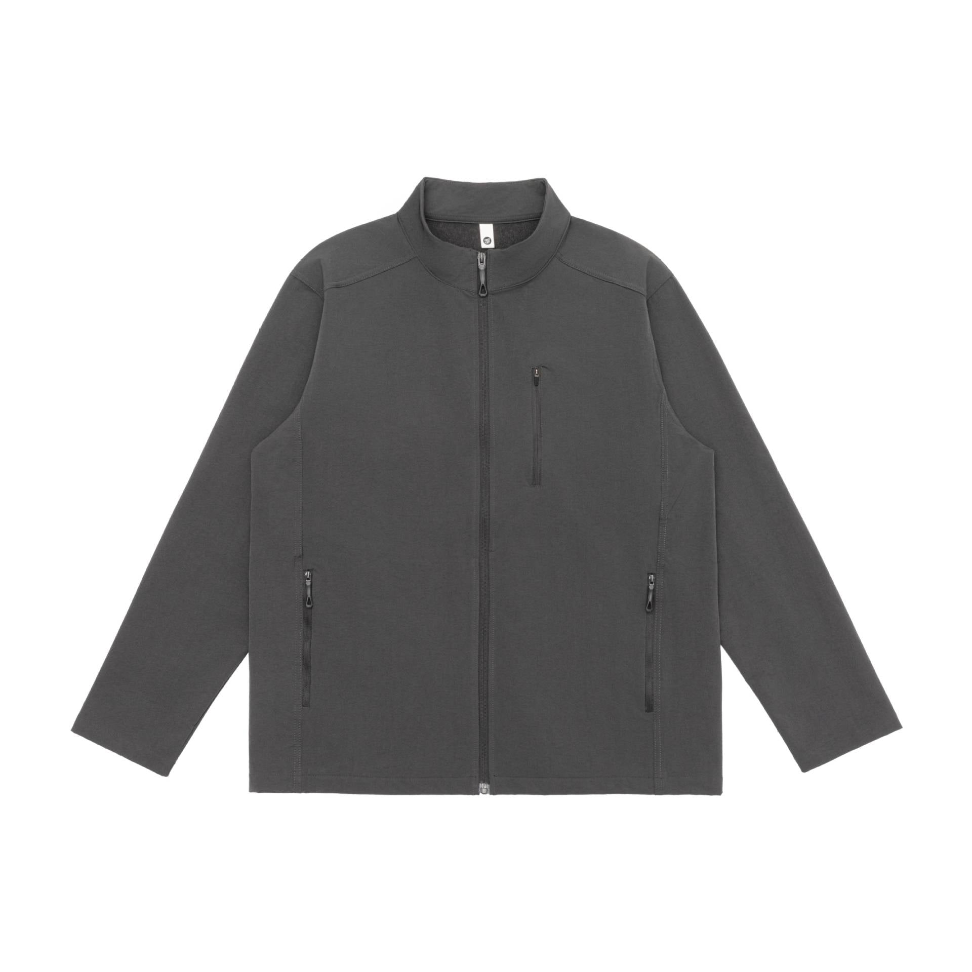 Unisex Lightweight Softshell Jacket with Stand-up Collar and Zipper Pockets Chichicherry