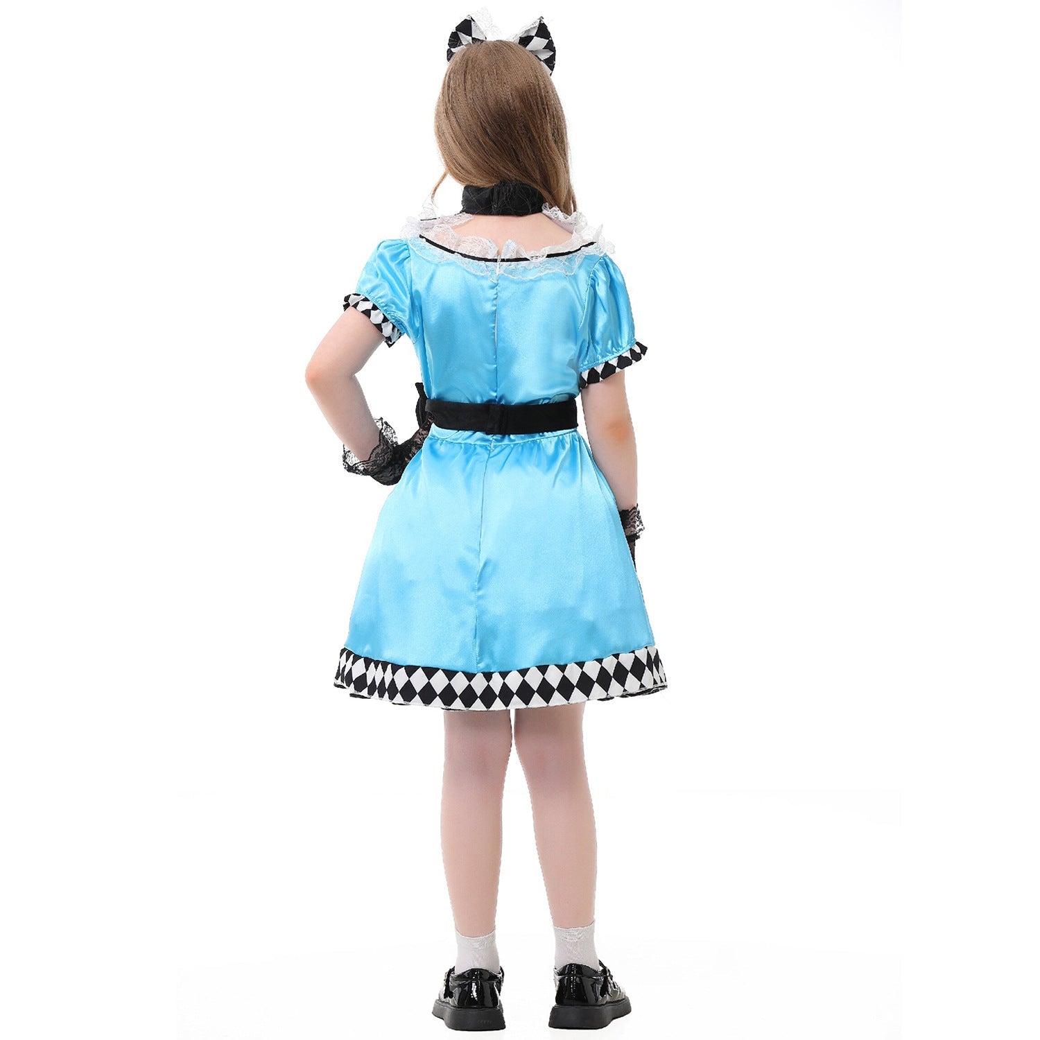 Girls costume in Victorian style with elaborate lace accents Chichicherry