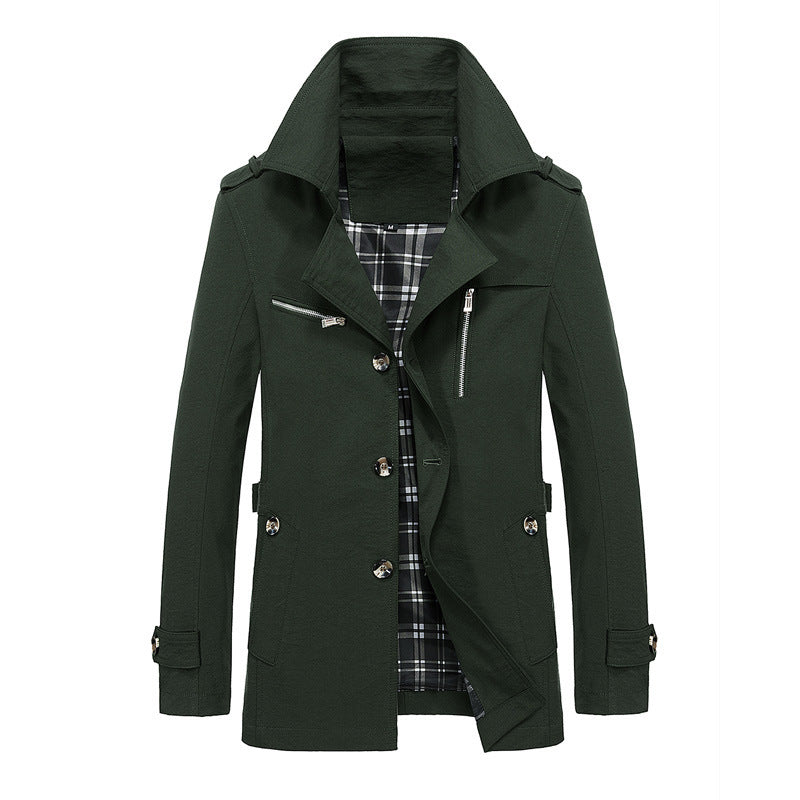 Men's short coat in urban pilot style with checked inner lining Chichicherry