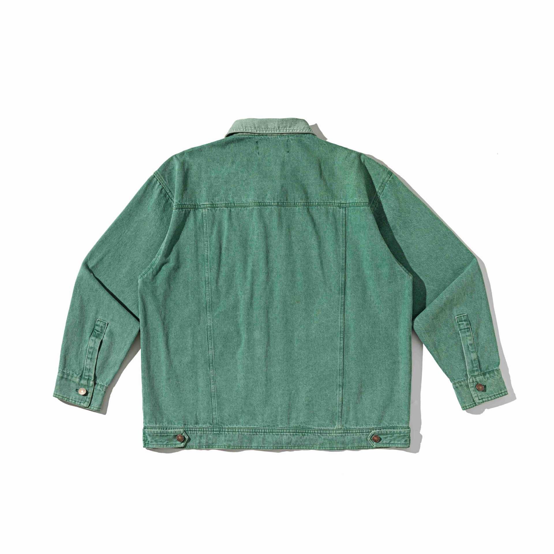 Men's Denim Workwear Blouson Jacket with Full Zip and Zip Chest Pocket Chichicherry