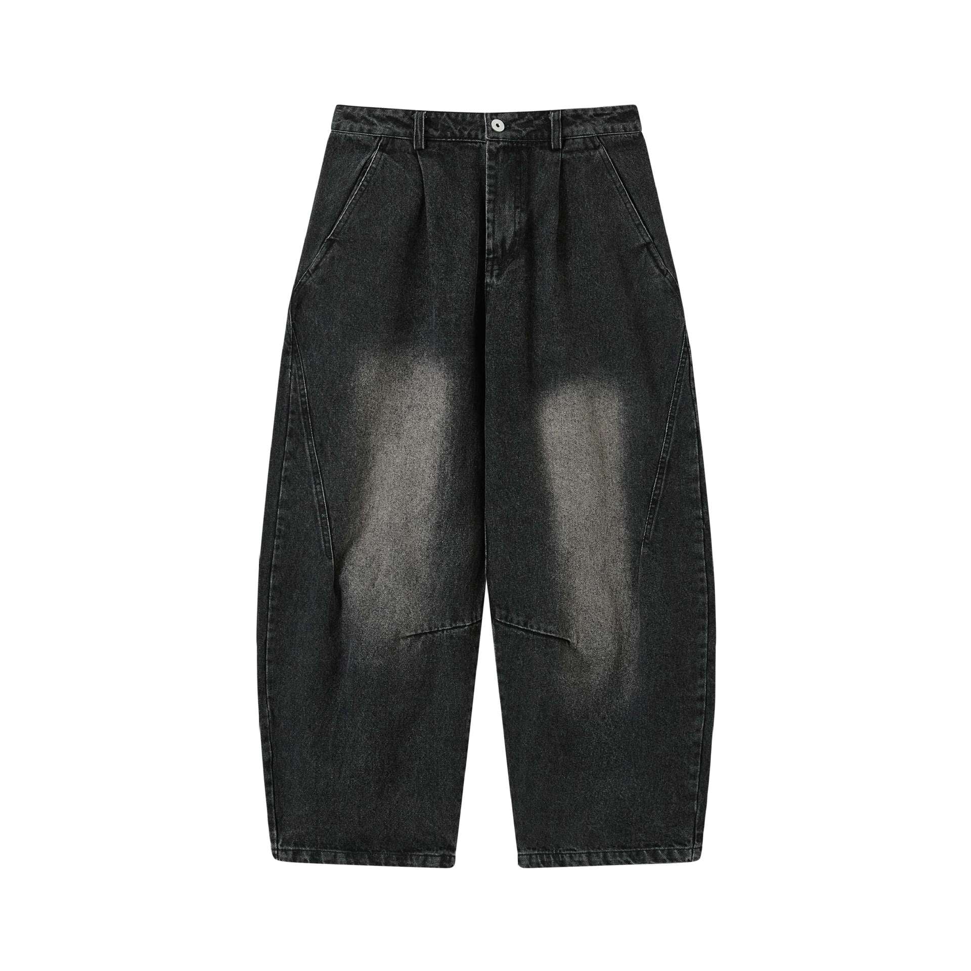 Women's High-Waisted Loose-Fit Utility Denim Culotte with Quilted Pocket Inserts Chichicherry
