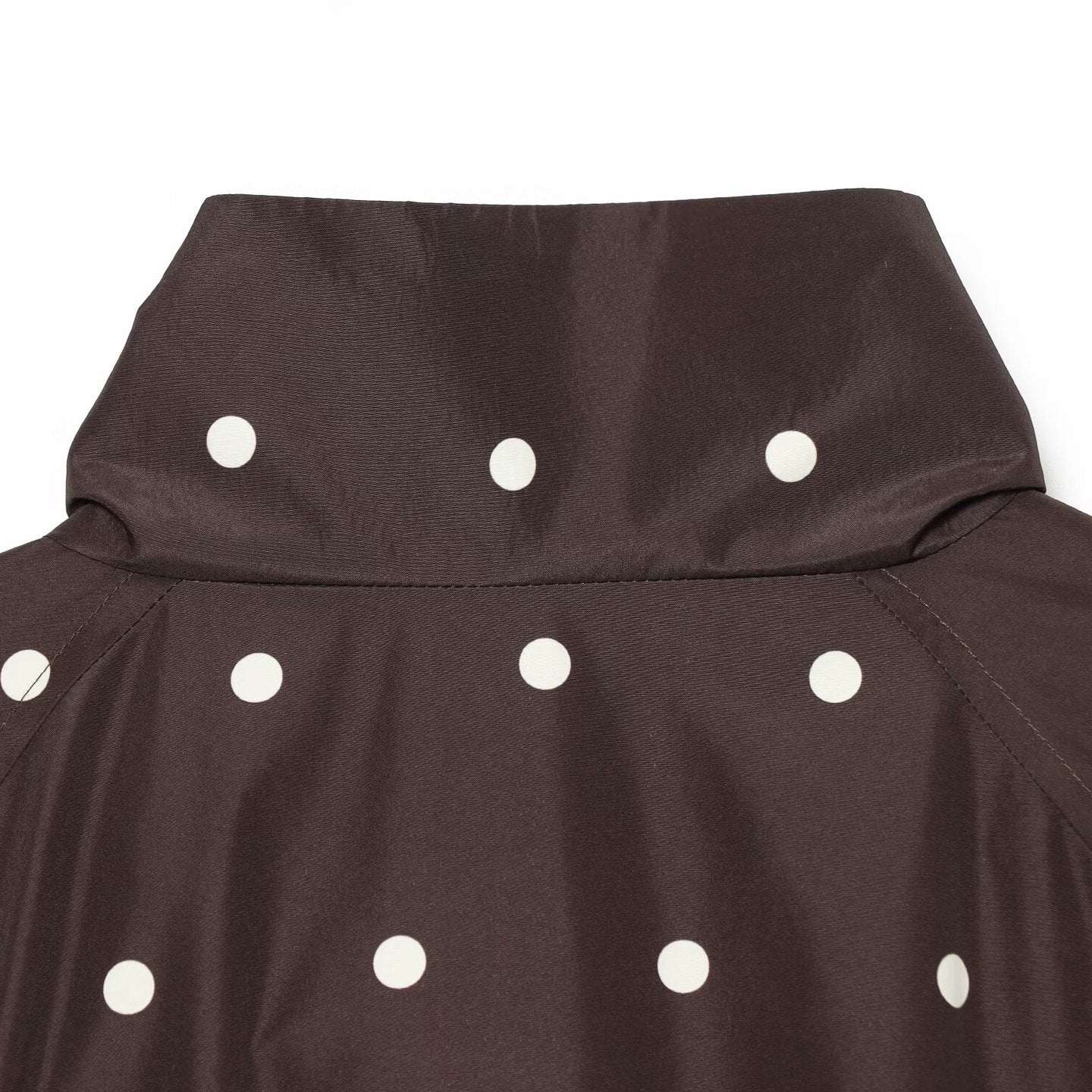 Women's Dotted Lightweight Transition Jacket with Funnel Collar and Elastic Hem Chichicherry