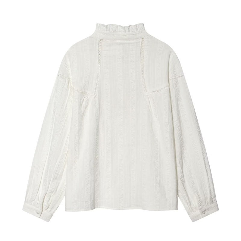 Ladies romantic Victorian lace blouse with stand-up collar and balloon sleeves Chichicherry
