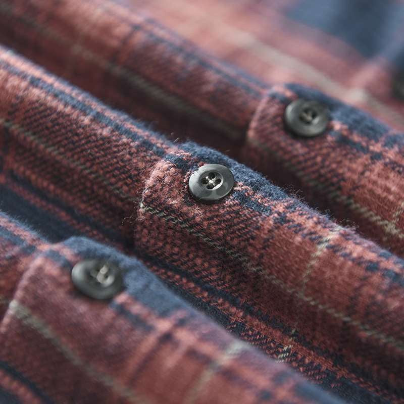 Herren Legeres Karo-Flanell-Overshirt aus weichem Baumwollmix mit Brusttasche Chichicherry