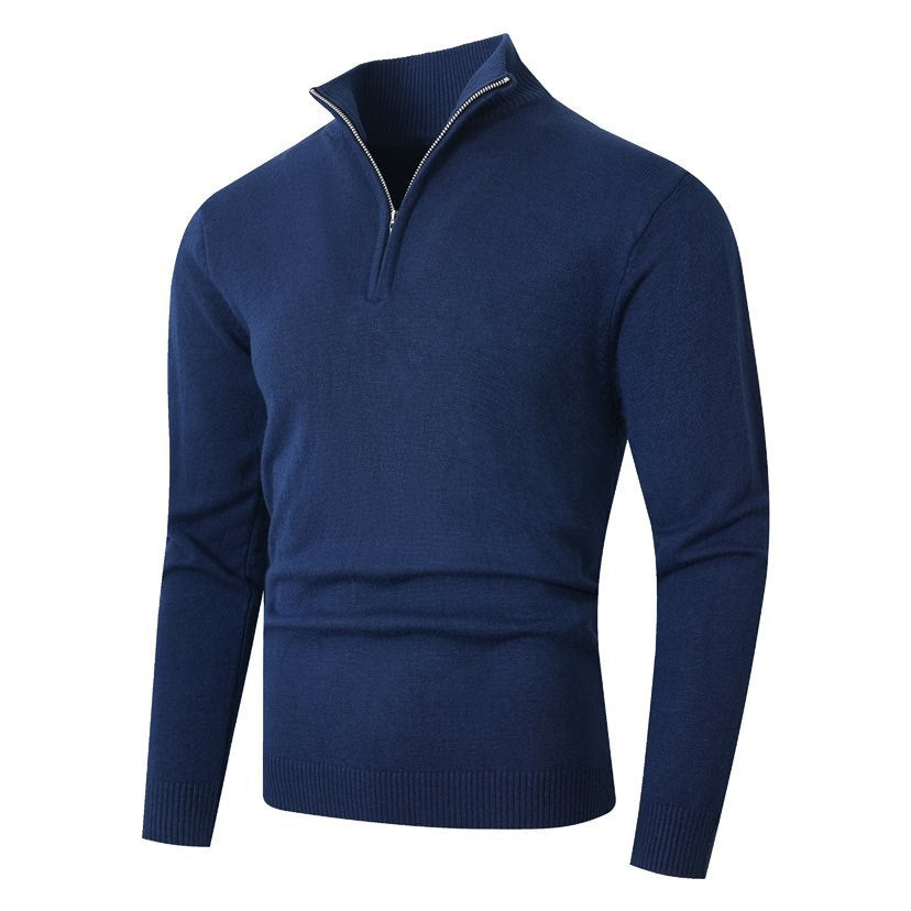 Men's sweater with half zipper and fine merino mix Chichicherry