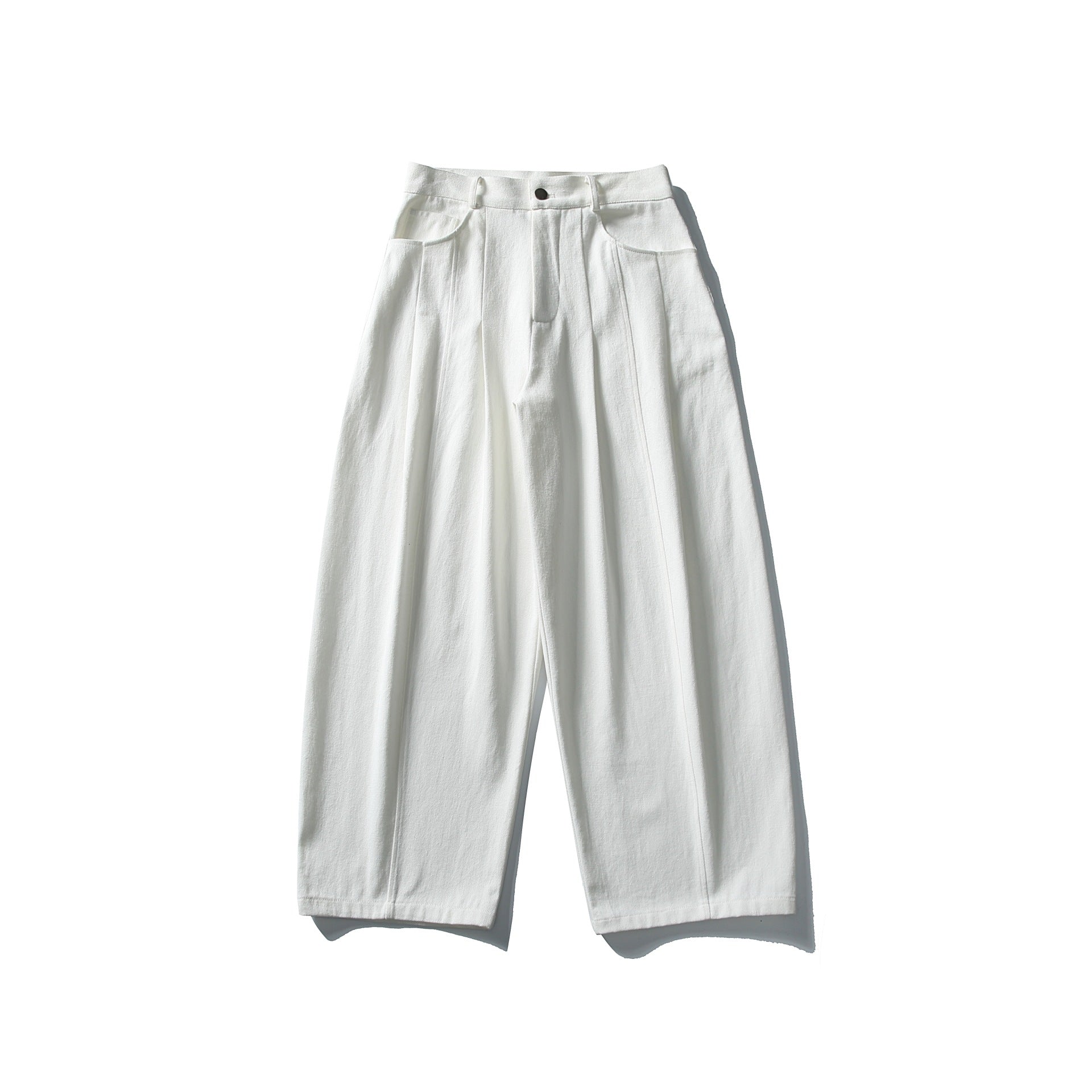 Women's High-Waisted Culotte Pants with Visible Crease and Wide Cropped Leg Chichicherry