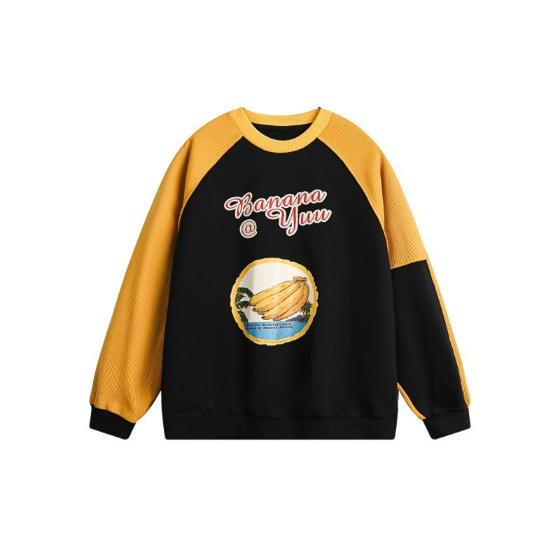 Unisex Oversize Sweatshirt with raglan sleeves, contrast inserts and graphic print Chichicherry