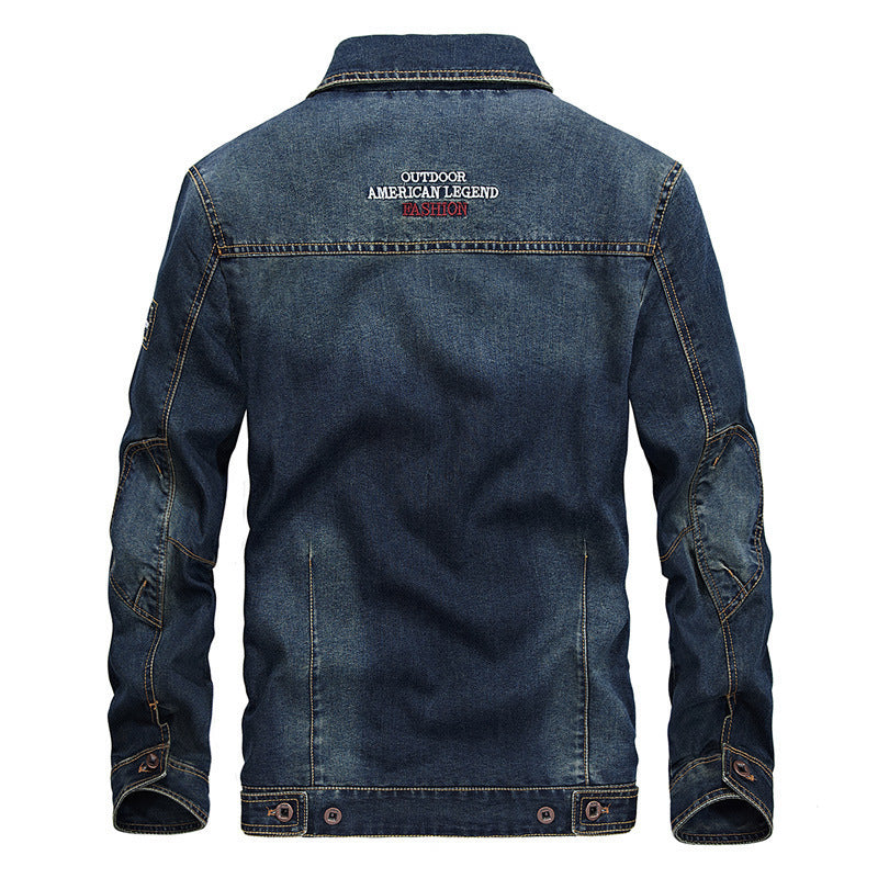 Men's denim jacket with mesh lining and high collar Chichicherry