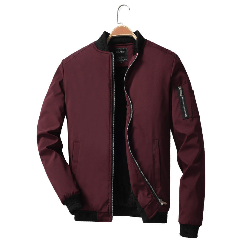 Men's Light Bomber Jacket with Arm Pocket, Ribbed Cuffs and Concealed Inner Pocket Chichicherry