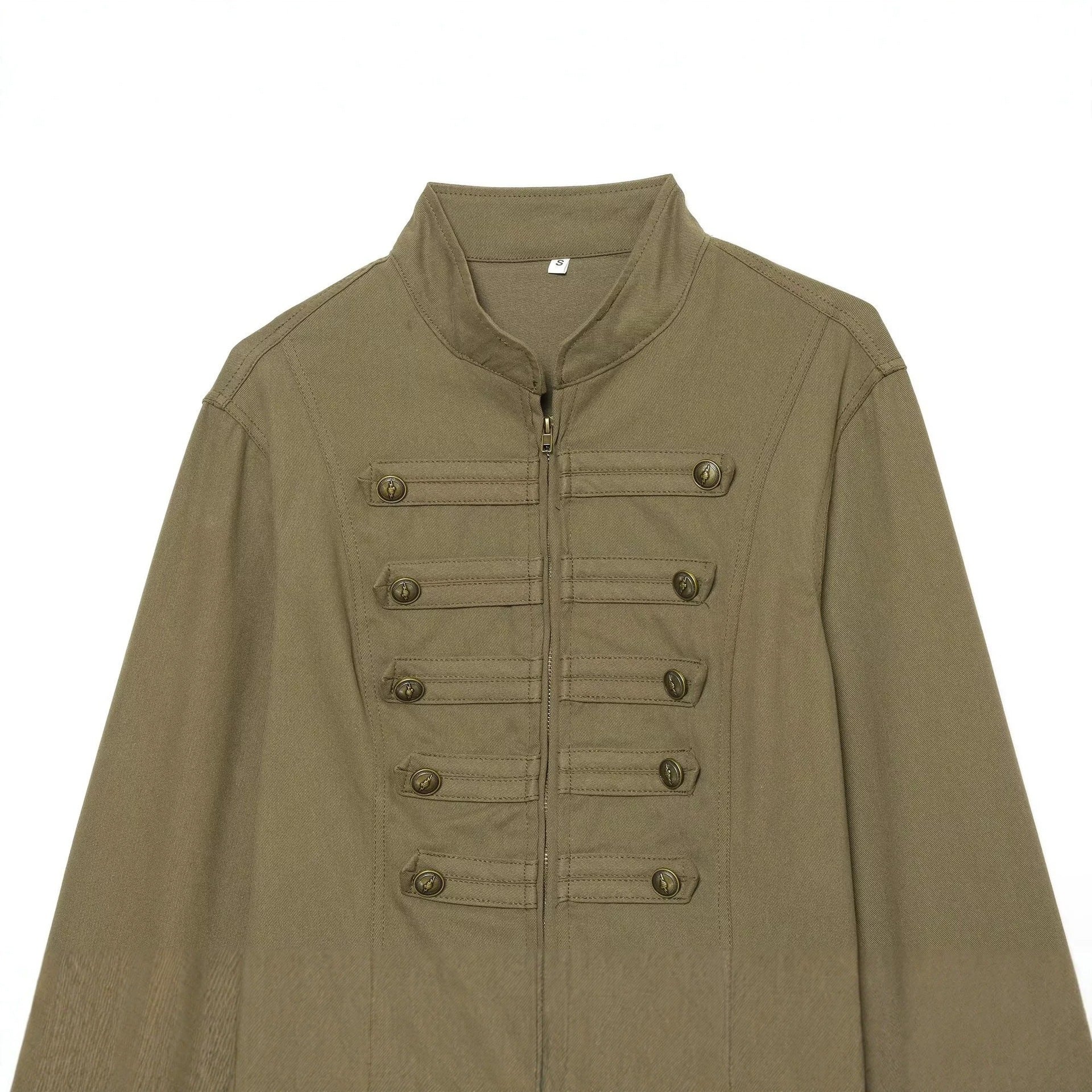 Ladies tailored field jacket in regimental style with stand-up collar and decorative stripes Chichicherry