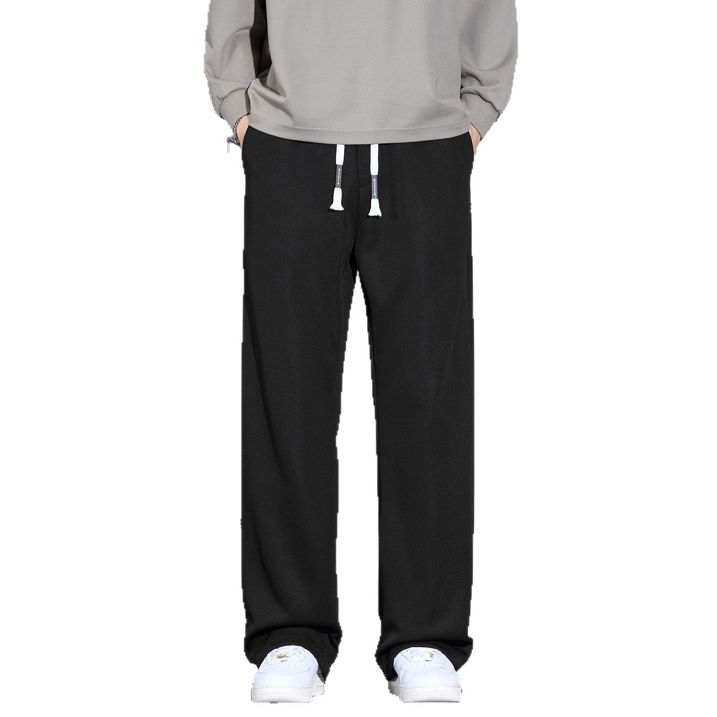 Men's Wide Relaxed Jogging Pants with Drawstring and Straight Leg Chichicherry