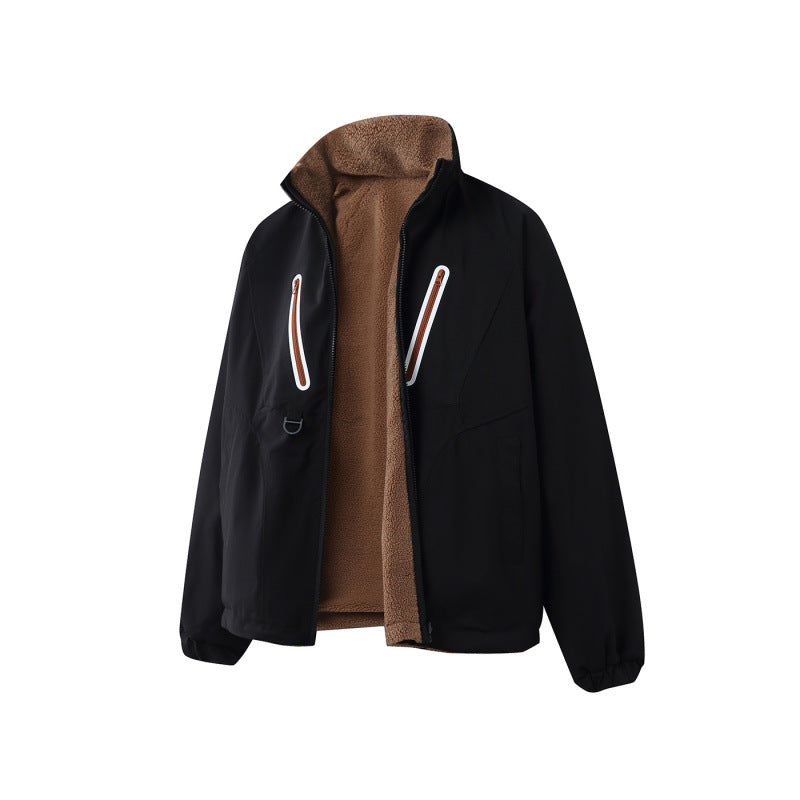 Unisex Lightweight Tech Softshell Jacket with Stand-up Collar, Water-repellent Membrane and Utility Pockets Chichicherry