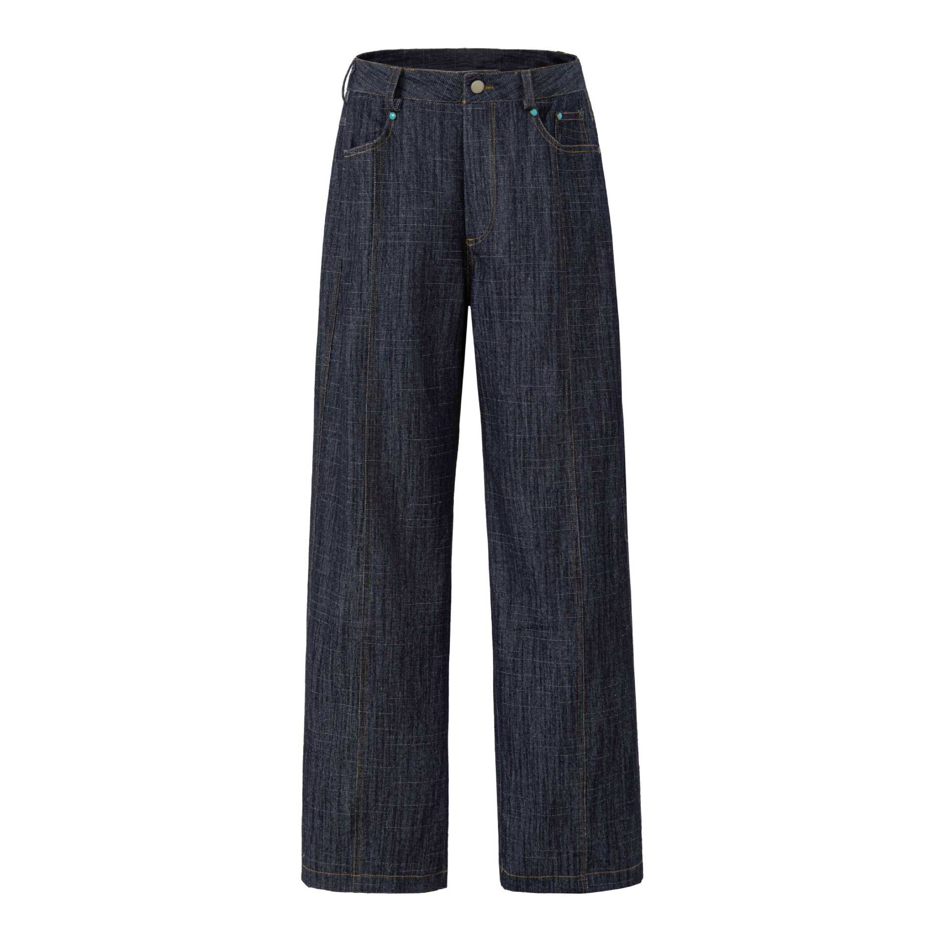 Women wide high-waisted jeans with prominent center seam Chichicherry