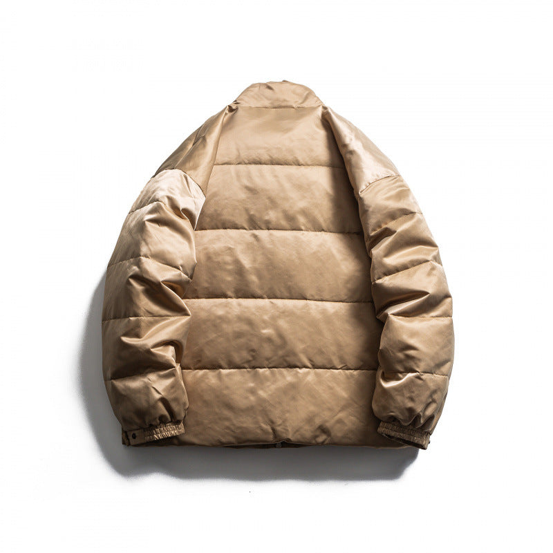 Unisex Padded Field Jacket in Boxy Cut with Multiple Pockets and Stand-Up Collar Chichicherry