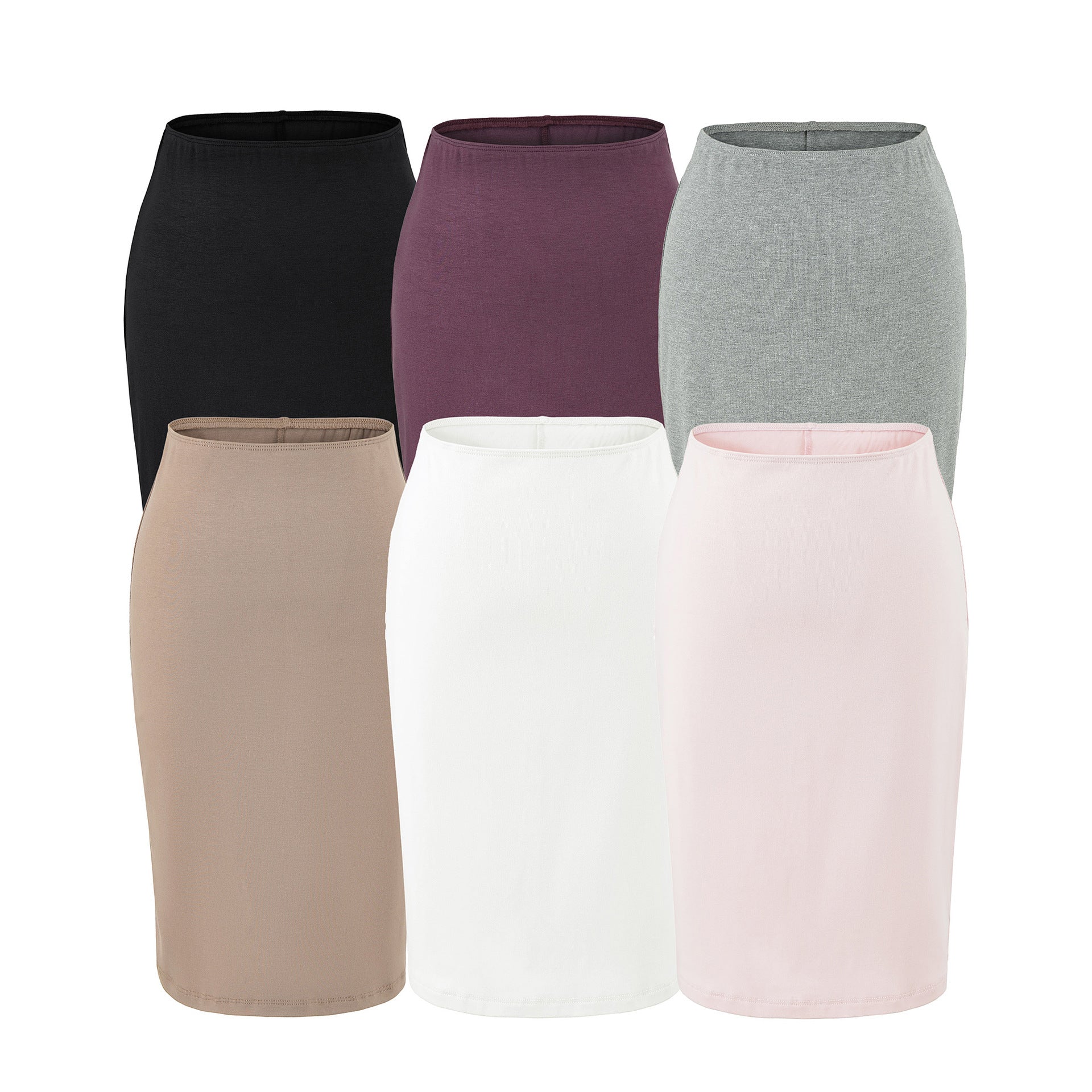 Ladies' Fitted Midi Skirt made of Fine Knitwear with Elastic Waistband Chichicherry