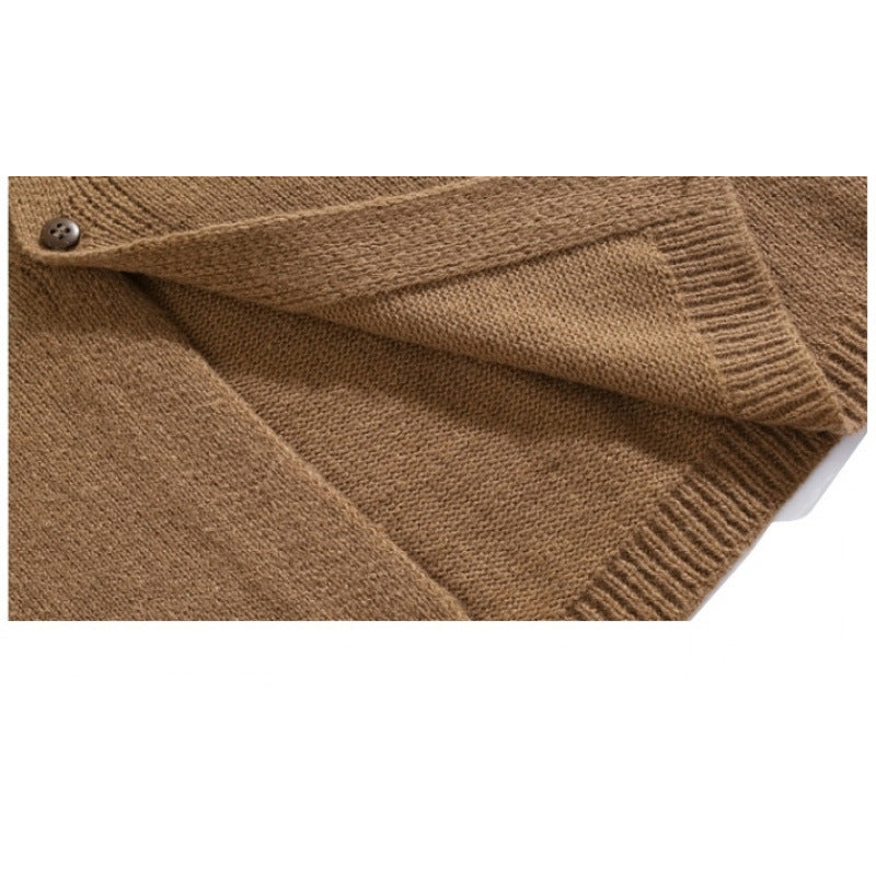Herren Relaxed Hemdjacke-Cardigan aus Feinstrick mit Reverskragen und aufgesetzter Brusttasche Chichicherry